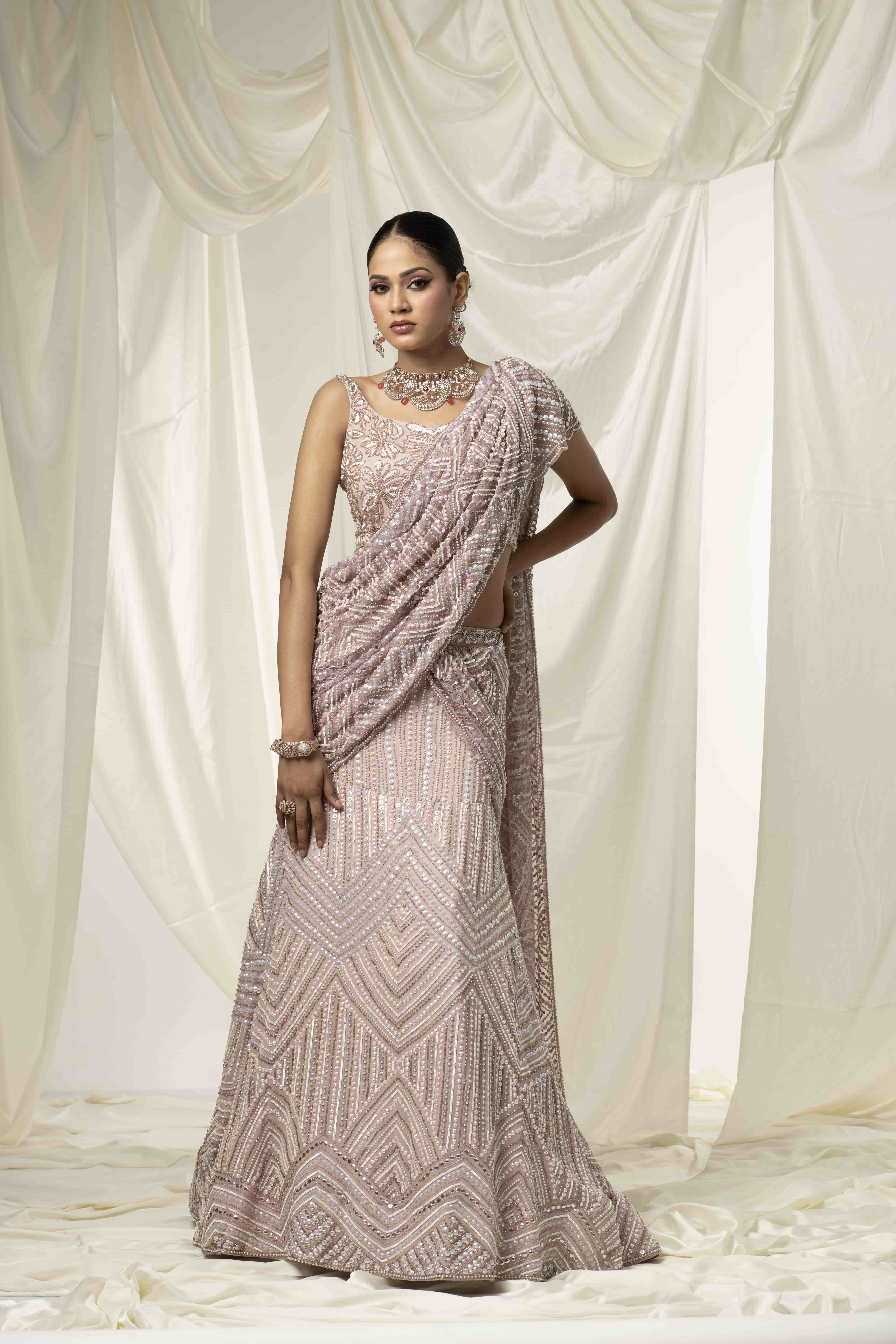  Draped saree 